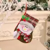 Calcetines Navideños de Lino Estéreo de Dibujos Animados de Nuevos Estilos Transfronterizos en Varios Tamaños, Bolsas de Regalo Navideñas, Bolsas de Dulces, Calcetines, Colgantes