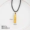 Novo Estilo Brilhante Gelo Triturado Tridimensional Tijolo de Ouro Falso Pingente para Mulheres Ouro de Areia Vietnamita Barra de Ouro Falso Quadrada Sólida Joia de Colar