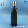 Venta al por mayor, botella de vino de cocina rectangular de 500 ml, de vidrio marrón, amarillo, de vidrio oscuro, con tapa a juego.