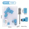 Anillo de lijado cerámico exclusivo transfronterizo para eliminación de uñas, con un diseño de rejilla azul para disipación de calor y prevención de sobrecalentamiento, adecuado para máquinas de lijado de uñas
