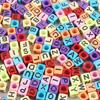 Cuentas Acrílicas Digitales con Letras Inglesas DIY Accesorios de Joyería con Cuentas para Niños Cuentas Sueltas Cuentas Cuadradas 100 Piezas por Paquete