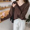 Camiseta Básica de Cuello en V para Mujer, Nueva Prenda de Punto Popular para Otoño e Invierno 20252, Prenda de Punto Versátil para Primavera y Otoño para Uso Exterior