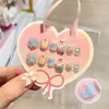 Lindas Pegatinas para Uñas Sanrio para Niños, Pegatinas de Uñas Desgastables, Parches para Uñas de Kuromi, Juguetes de Dibujos Animados para Niños