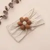 Europa y Estados Unidos accesorios para el cabello nuevos transfronterizos para niños banda para el cabello de algodón para bebé con flor de cinco pétalos diadema de nailon elástica suave para bebé