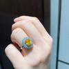 Huayoumei simulação conjunto de jóias pingente de diamante amarelo clavícula cadeia transfronteiriça novo europeu e americano retro anel de diamante amarelo