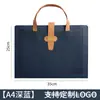Bolsa de Documentos Portátil de Couro A4 para Materiais de Escritório Comercial, Armazenamento de Contratos e Recibos, Espessada, Personalizável com Logo da Empresa