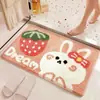 Tapete de Chão Imitação de Cashmere Desenho Animado Transfronteiriço, Tapete de Banheiro Absorvente Antiderrapante, Carpete Resistente ao Desgaste Absorvente para Entrada de Sala de Estar