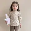 Ropa de Invierno para Niñas Capa Interior Mariposa Capa Base con Felpa Nueva 2026 Ropa de Invierno para Bebés de Niños Camiseta
