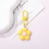 Llavero colgante de resina de girasol colorido DIY accesorio de llave con cuentas fresco y simple decoración de bolsa pequeño regalo