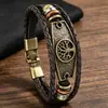 Nuevo Pulsera Tejida de Cuero Hebilla de Aleación Moda Retro Europea y Americana Más Vendida Pulsera de Cuero Directo de Fábrica