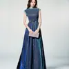 Vestido de Noite Feminino Primavera e Outono Novo Banquete Nobre Socialite Emagrecedor Elegante Vestido de Anfitriã Elegante Longo Feminino