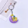 Pingente Chaveiro Criativo Lua Sanrio Gatinho KT Fofo Kulomi Bolsa Porta-Chaves Pendurado Presente de Empurrar o Chão