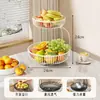 Estante de almacenamiento para cesta de frutas para uso doméstico, organizador de bandeja de frutas para mesa de centro de sala de estar, bandeja de exhibición de frutas y bocadillos de múltiples capas