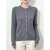 Jaqueta de tricô estilosa com textura de trança tridimensional, design ajustado, casual e versátil, adequada para o trajeto diário, cardigã de base.
