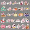 52 Adesivos Kana Hera Animal de Desenho Coelho Rosa Fofo Impermeável Decorativo Capa de Celular Adesivos para Copo d'Água