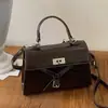 2026 Nova Bolsa de Mão Retrô de Outono Bolsa Tote Pequena Bolsa Quadrada Pequena Feminina Bolsa Simples de Ombro Único Transversal