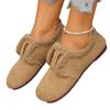 Zapatos peludos con forro de felpa, Zapatos de cobertura total estilo Birkenstock para mujer, Nuevos zapatos casuales planos retro de algodón cálido sin cordones de invierno 2025