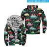 Nueva Serie Navideña 3 Periférico Personalizado Casual con Estampado Sudadera con Cremallera de Manga Larga Ropa Gruesa de Algodón Invierno