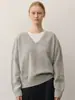 26 Suéter Básico de Lana Merino 100% Australiana para Otoño/Invierno, Cuello en V Profundo, Manga Larga, Holgado y Casual con Sensación Elástica