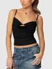 Estilo Callejero Americano Estilo Chica Picante Top Halter de Cuello Oscilante para Mujer, Verano Falso Conjunto de Dos Piezas Camisola Corta