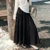 Falda plisada de gasa para mujer, nueva falda tipo paraguas de línea A de cintura alta para primavera y otoño, adelgazante y que estiliza la figura, dobladillo amplio, falda de longitud media