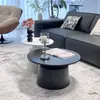 Mesa de Centro Color Crema para Apartamentos Pequeños, Mesa de Té Redonda de Moda para Uso Doméstico, Mueble de Sala de Estar Simple y Versátil