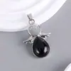 Colgante de Cristal de Piedra Natural Transfronterizo Europeo y Americano Alas de Ángel Collar con Colgante de Ángel Colgante Texturizado en Forma de Gota de Agua Venta al por Mayor