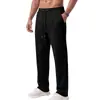 2026 Comércio Exterior Europeu e Americano Masculino Outono e Inverno Cor Sólida Malha Waffle Calça de Moletom Reta Textura Jacquard Cordão Calças Casuais Masculino