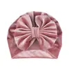 Comércio exterior chapéu infantil outono e inverno masculino e feminino bebê estampa de leopardo laço grande chapéu indiano veludo dourado chapéu pulôver de bebê