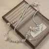 Cadena de Cintura de Perlas Florales Románticas Vintage Combinable para Todo Estilo Cadena Corporal Estilo Vacaciones Collar de Temperamento Francés
