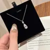 Serie de Zirconia Gota de Agua S925 Estilo Niche de Lujo Ligero Gama Alta Exquisita Moda Simple Versátil Cadena para Clavícula