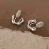 Pendientes de Clip Irregulares con Forma de Espiral para Mosquitos para Mujer, Estilo Minimalista, Moda para Viajar al Trabajo, Sensación de Lujo de Nicho, Accesorios para Orejas sin Perforar