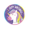 Set de Platos y Vasos de Papel Desechables de Unicornio Vajilla para Fiesta de Cumpleaños de Dibujos Animados Infantiles Accesorios de Decoración del Lugar