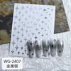 Pegatinas para Uñas Starburst Líquidas 3D Populares Plateado Metálico Estrella Calcomanías Adhesivas Luna Punk Pegatinas para Uñas Estilo Ins