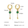 Pendientes Colgantes de Piedra Natural Estilo Ins Transfronterizos Pendientes Versátiles Nuevos Otoño e Invierno Europeos y Americanos Pendientes de Turquesa Azul Oro de 18K para Mujer