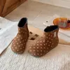 Botas Martin de Moda Estilo Coreano con Lunares Elegantes para Niñas 2026 Primavera Otoño Nuevas Cremallera Lateral Suela Suave Botines Cortos Zapatos de Princesa