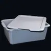 Cesta de plástico rectangular caja blanca cesta de almacenamiento de cocina marco caja de exhibición de alimentos comercial caja para conservar fresco no