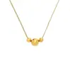 Collar de Cuentas de la Fortuna de Cinco Bendiciones Estilo Coreano Estilo Ins, Cadena para Clavícula Doble Capa de Bola Redonda Simple Versátil de Moda de Lujo Ligero Estilo Francés