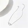 Pulsera de plata de ley S925 con forma de corazón transfronteriza para mujer, simple, moderna, dulce y delicada, con un diseño de corazón hueco, una pieza de joyería versátil y elegante