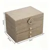 Caja de joyería multicapa retro de lujo ligero estilo chino con veta de madera, caja de almacenamiento de joyería simple y de alta gama, nuevo modelo 2026