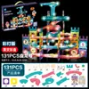 Blocos de construção de pista de bolinhas de luz magnética, peça magnética tridimensional DIY mutável, brinquedo de blocos de construção de mosaico infantil