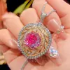 Joia Zhuangshang Nova 2025 Fundo de Cobre Banhado a Ouro Corte Milenar Pitaya Pingente Elegante Pedra Feminina 14mm