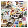50 Piezas de Pegatinas de Arte Graffiti, Pinceles, Tableros de Dibujo, Cuadernos Decorativos Creativos DIY, Fundas para Teléfono Móvil Guka, Pegatinas para Tablet