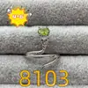 Anillo de olivino natural 4*6M incrustado cristal de corte forma de denier color tesoro vivo libro rojo vivo suministro de fábrica en vivo