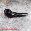Pipa de Ébano Estilo Mixto Mango Curvo Recto Flauta de 9 mm Flauta de 3 mm Accesorios para Boquillas de Cigarrillo para Hombre