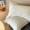 Fronha Jacquard Tingida em Fio de Algodão Floral de Quatro Camadas Amiga da Pele Macia Fronha de Peça Única Bolinhas Casa Atacado