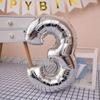 Balão de alumínio digital para aniversário de bebê de 32 polegadas, dourado, prateado, abertura de cena de sala, adereços, layout