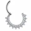 Anillo de Nariz de Aleación de Titanio F136 con Circonita Marquesa, Anillo Cerrado Brillante para Hélice de Oreja, Joyería para Piercing Corporal de Titanio G23, Adorno para Nariz