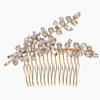 Peineta de cristal de lujo ligero transfronterizo, hojas, accesorios para el cabello, boda, temperamento moderno, tocado nupcial, peineta