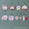 Parches de Tela Bordados al por Mayor, Parches Bordados por Computadora, Parches Pequeños Autoadhesivos de Animales de Dibujos Animados, Decoración de Ropa de Durazno